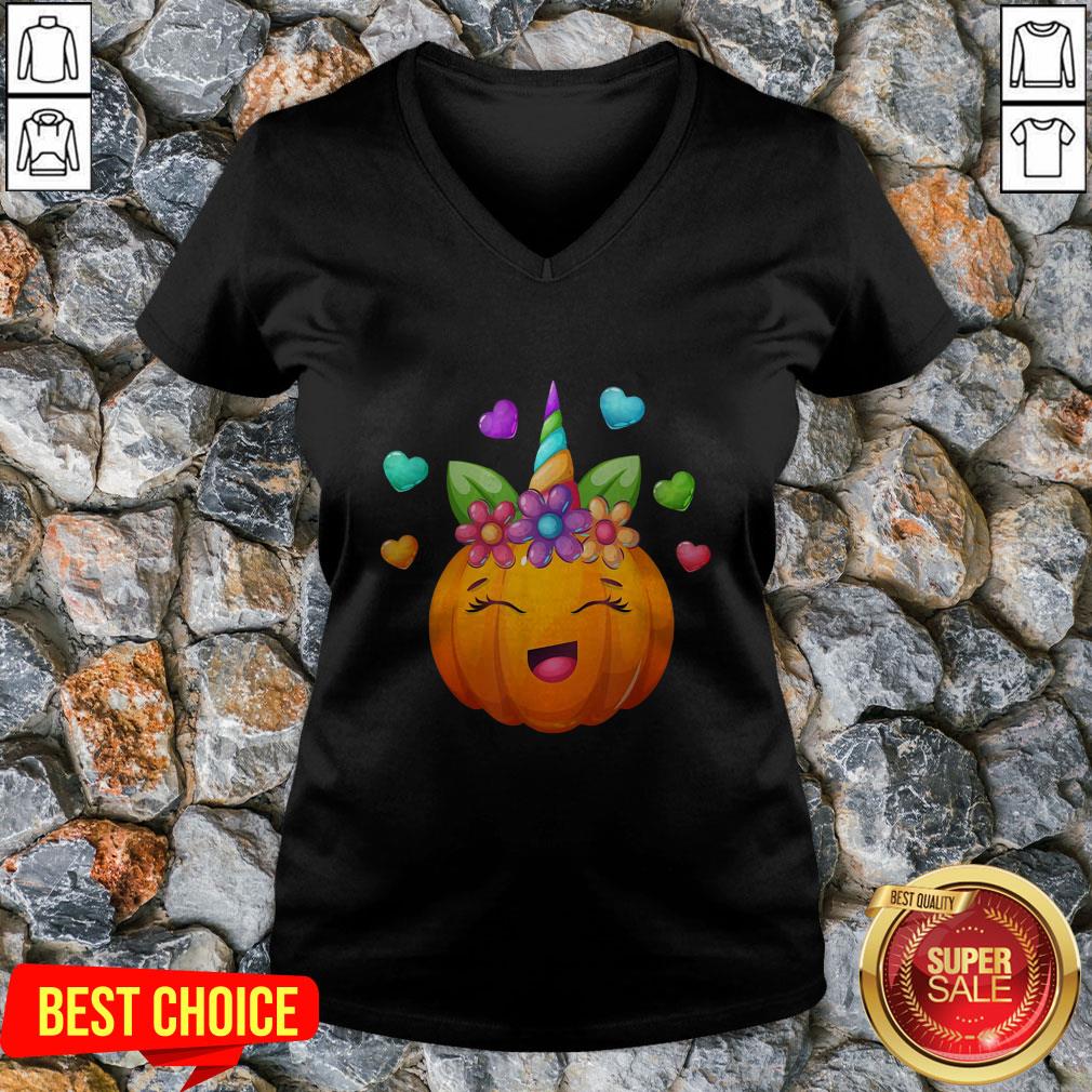 Cute Unicorn Pumpkin For Halloween Girls T-Shirt