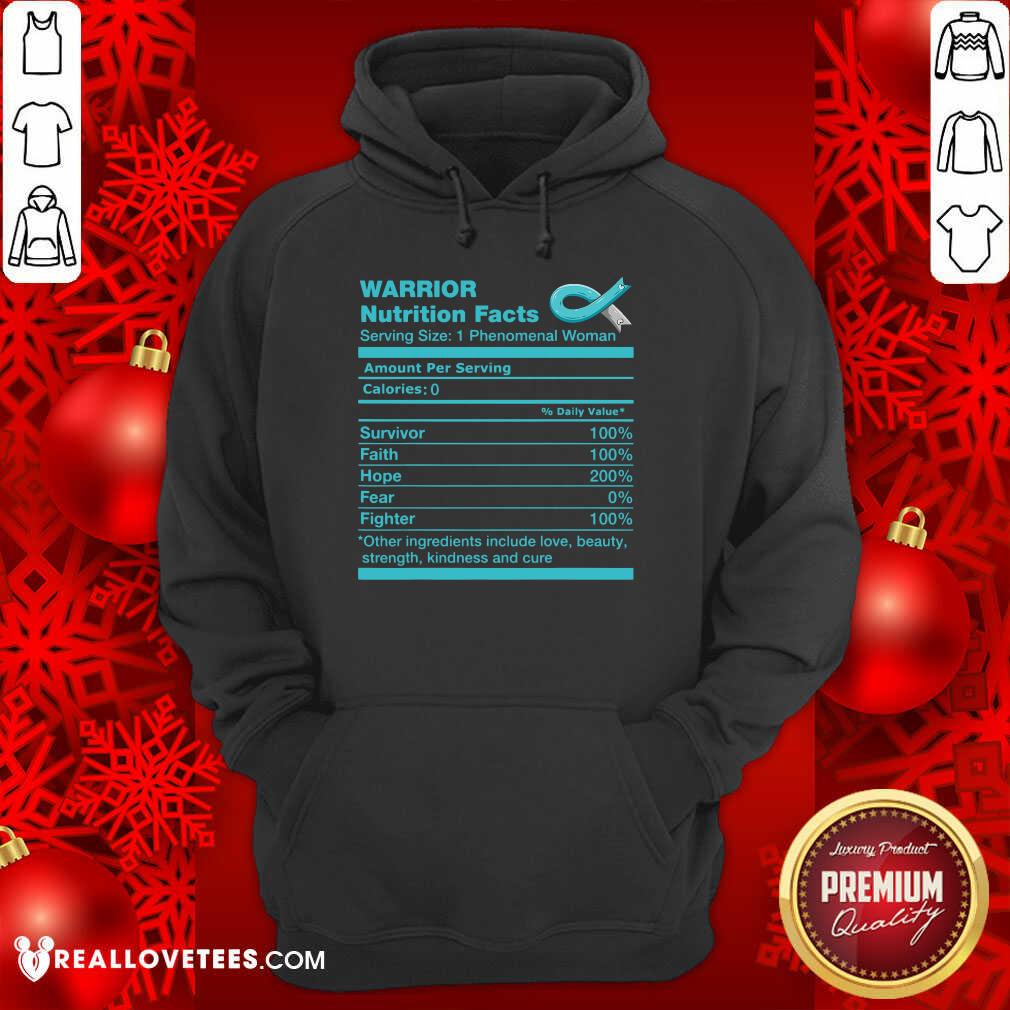 Cute Warrior Cervical Cancer Nutrition Facts Cervical Cancer Awareness Shirt