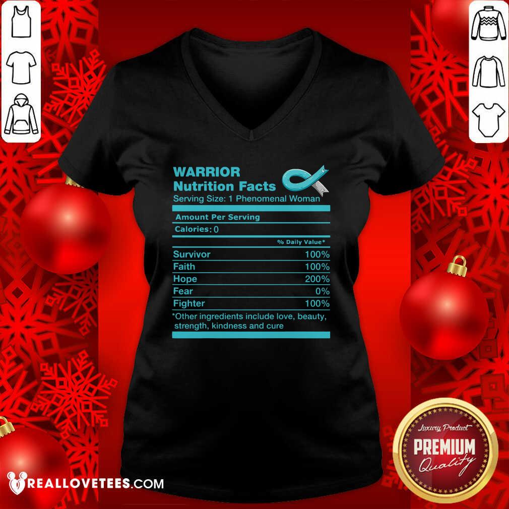 Cute Warrior Cervical Cancer Nutrition Facts Cervical Cancer Awareness Shirt