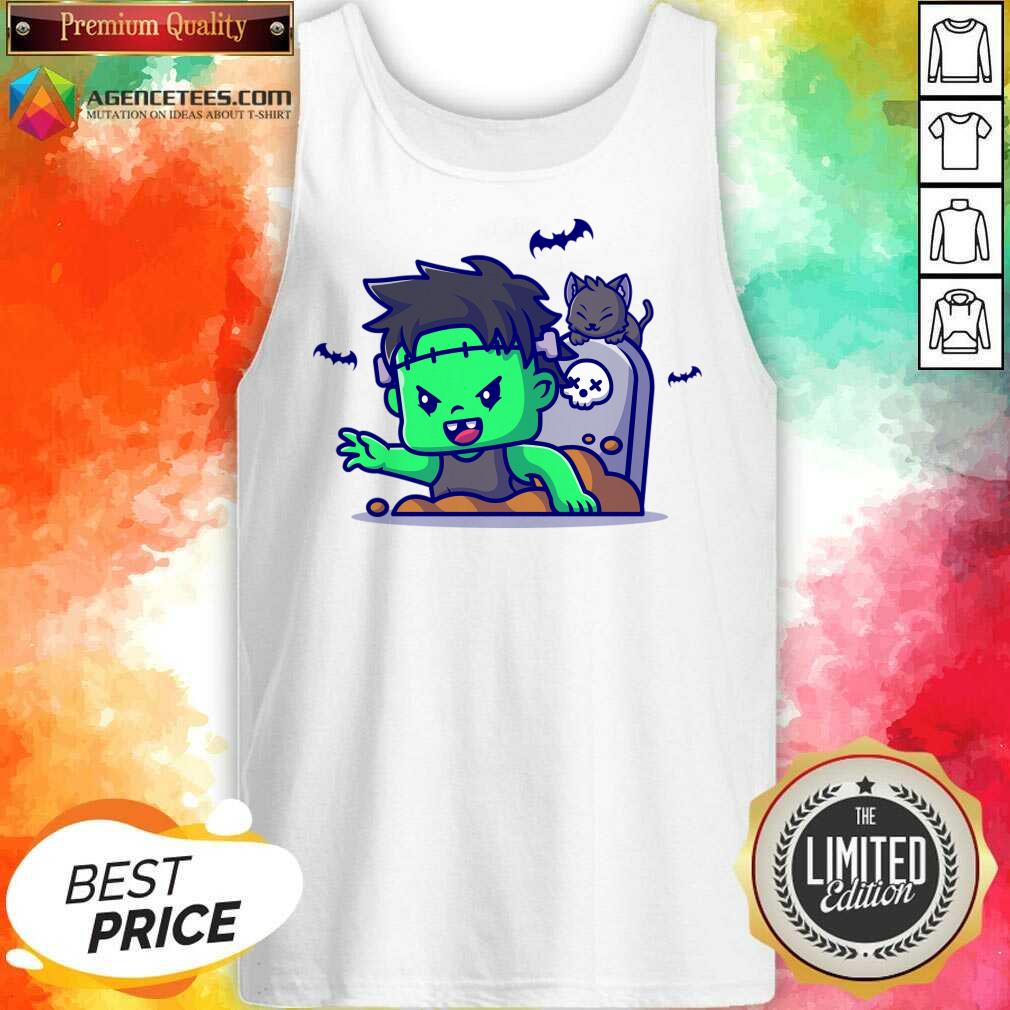 Cute Zombie Frankenstein From The Grave Cartoon Shirt