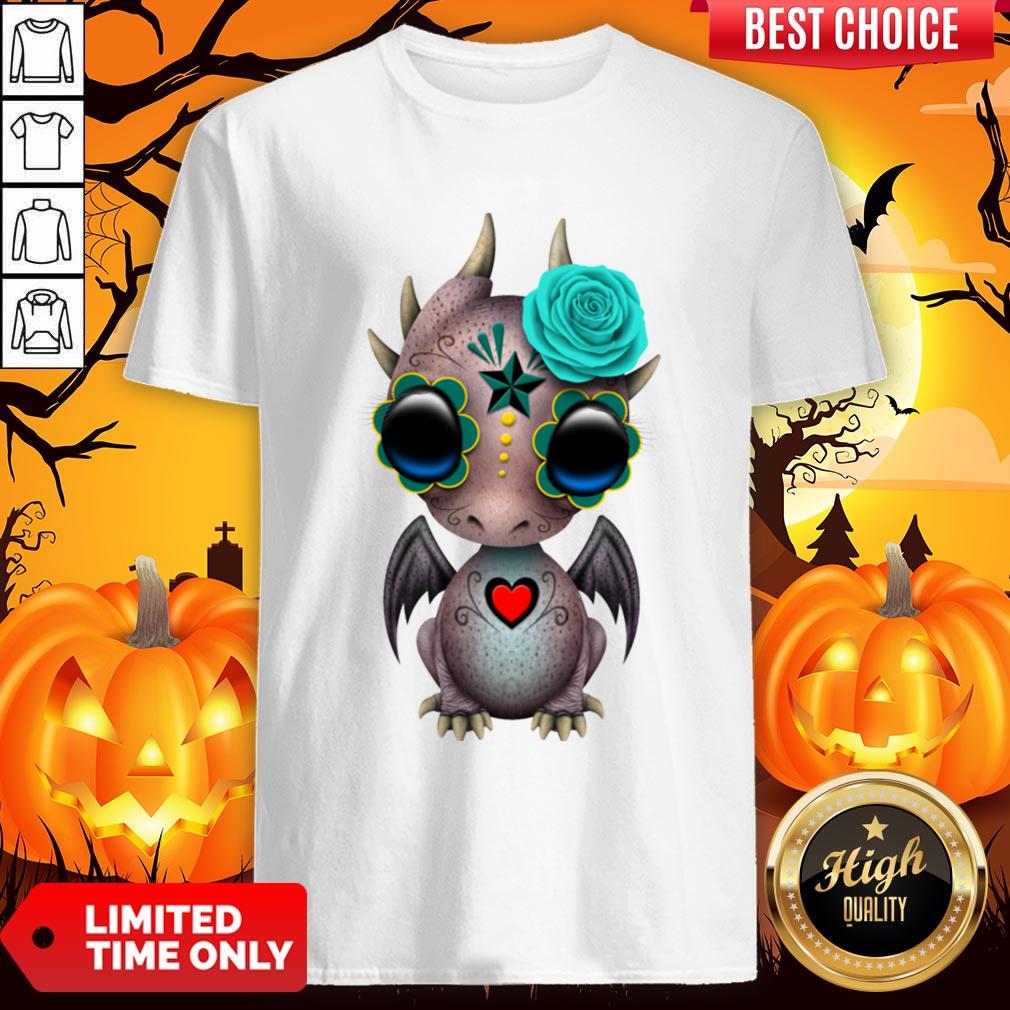 Day Of The Dead Sugar Skull Baby Dragon Halloween Shirt