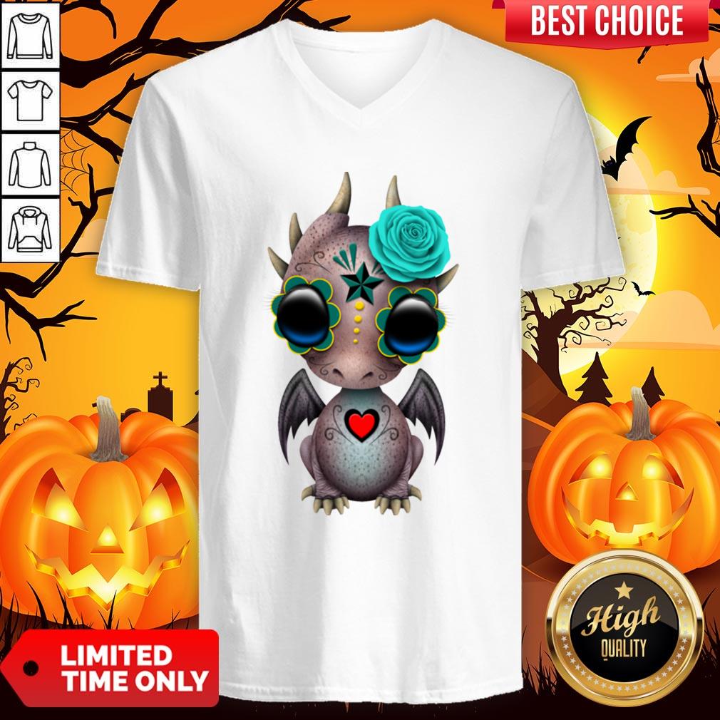 Day Of The Dead Sugar Skull Baby Dragon Halloween Shirt