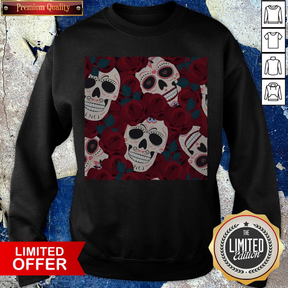 Day Of The Dead Sugar Skulls Roses Dia De Los Muertos Halloween Shirt