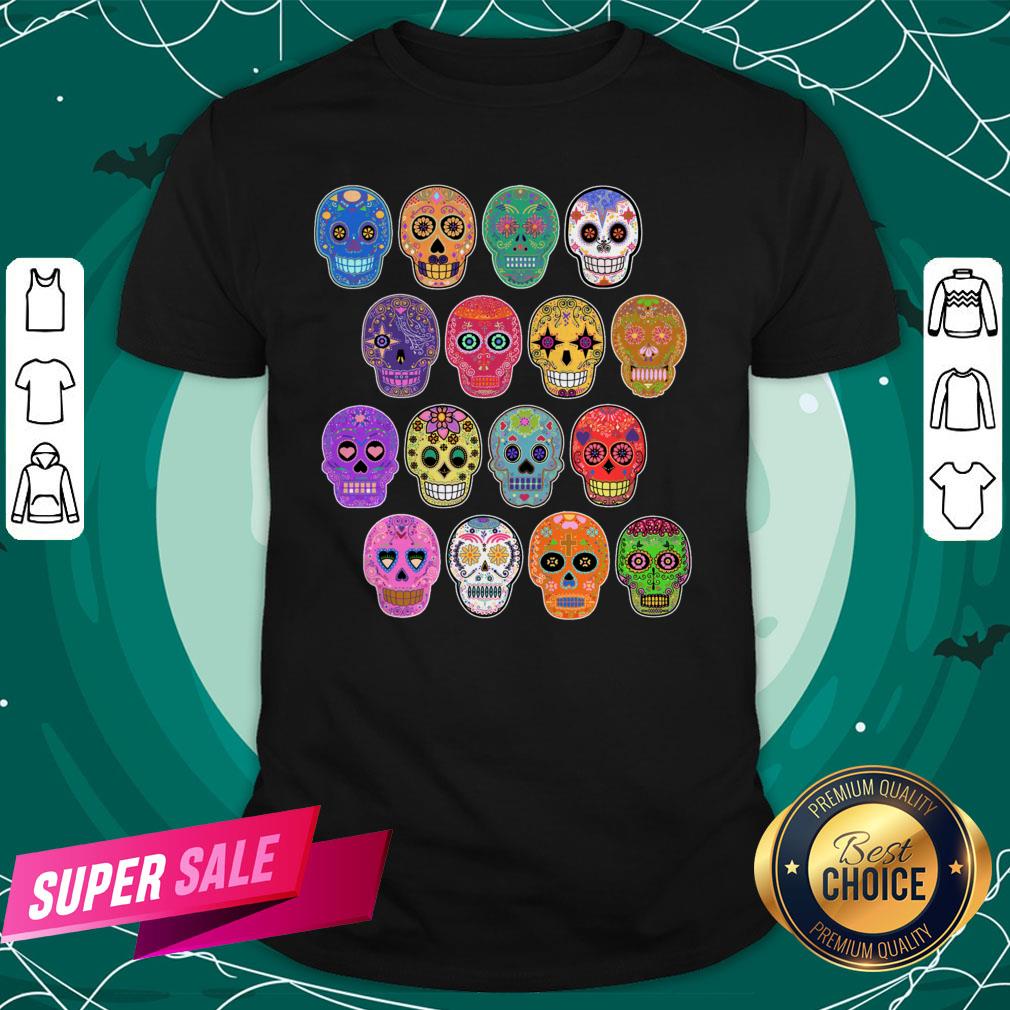 Dia De Los Muertos Day Dead Sugar Skull Colorful Shirt