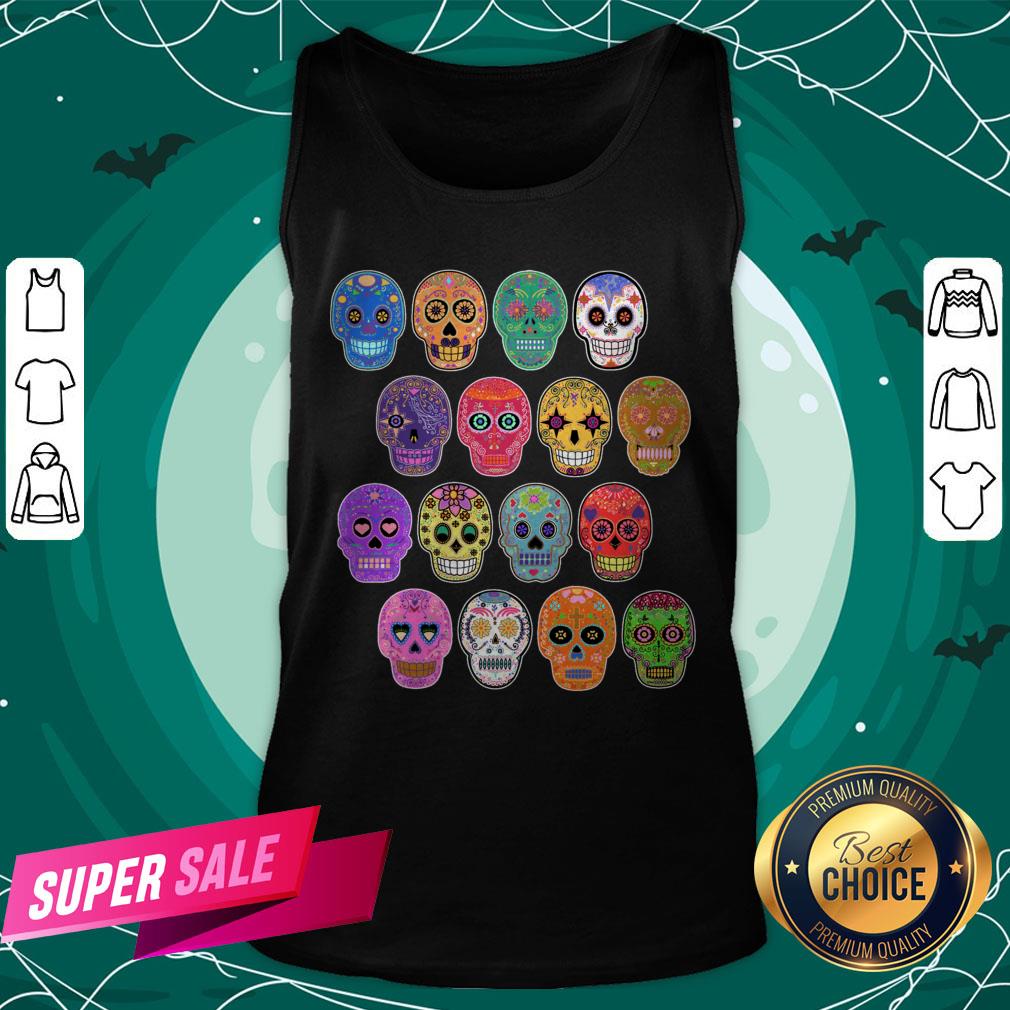 Dia De Los Muertos Day Dead Sugar Skull Colorful Shirt