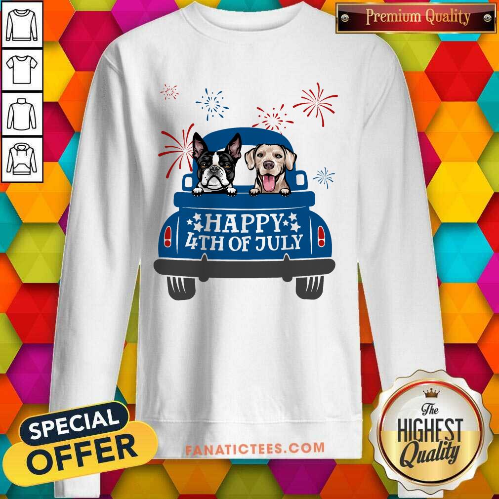 Dog Lover Truck Happy Independence Day Shirt