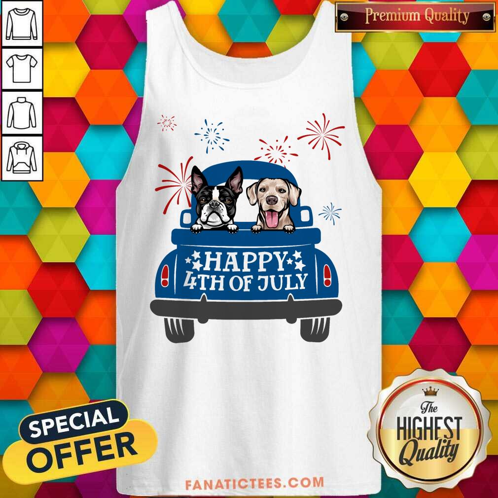 Dog Lover Truck Happy Independence Day Shirt