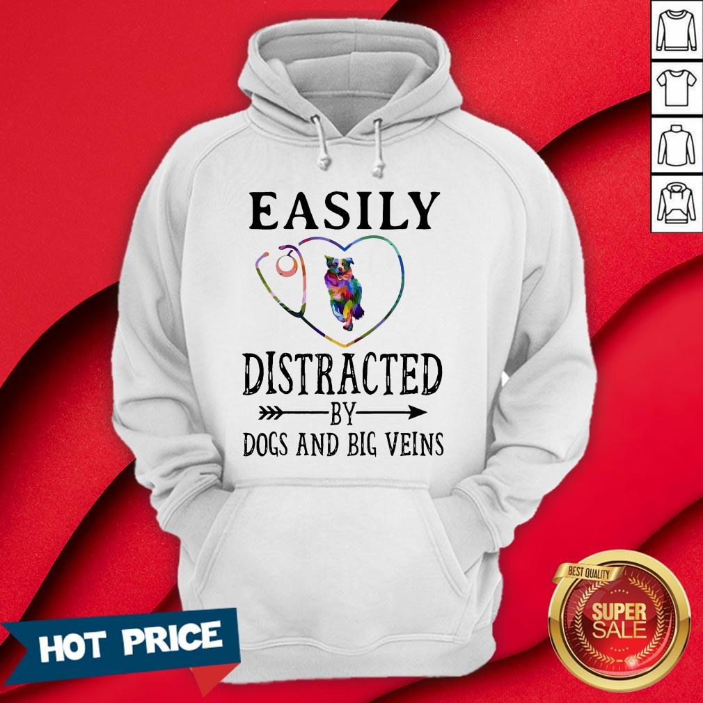 Easily Distracted By Dogs And Big Veins German Shepherd Heart Shirt