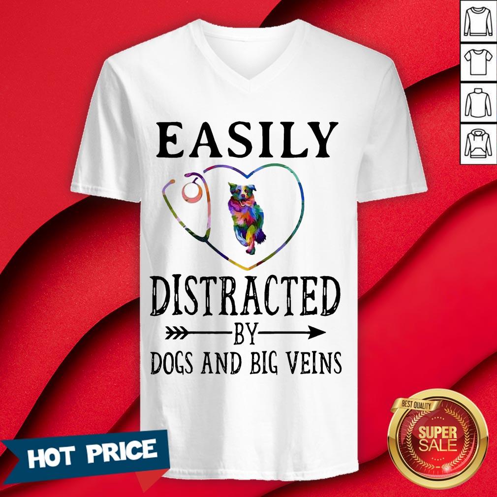 Easily Distracted By Dogs And Big Veins German Shepherd Heart Shirt