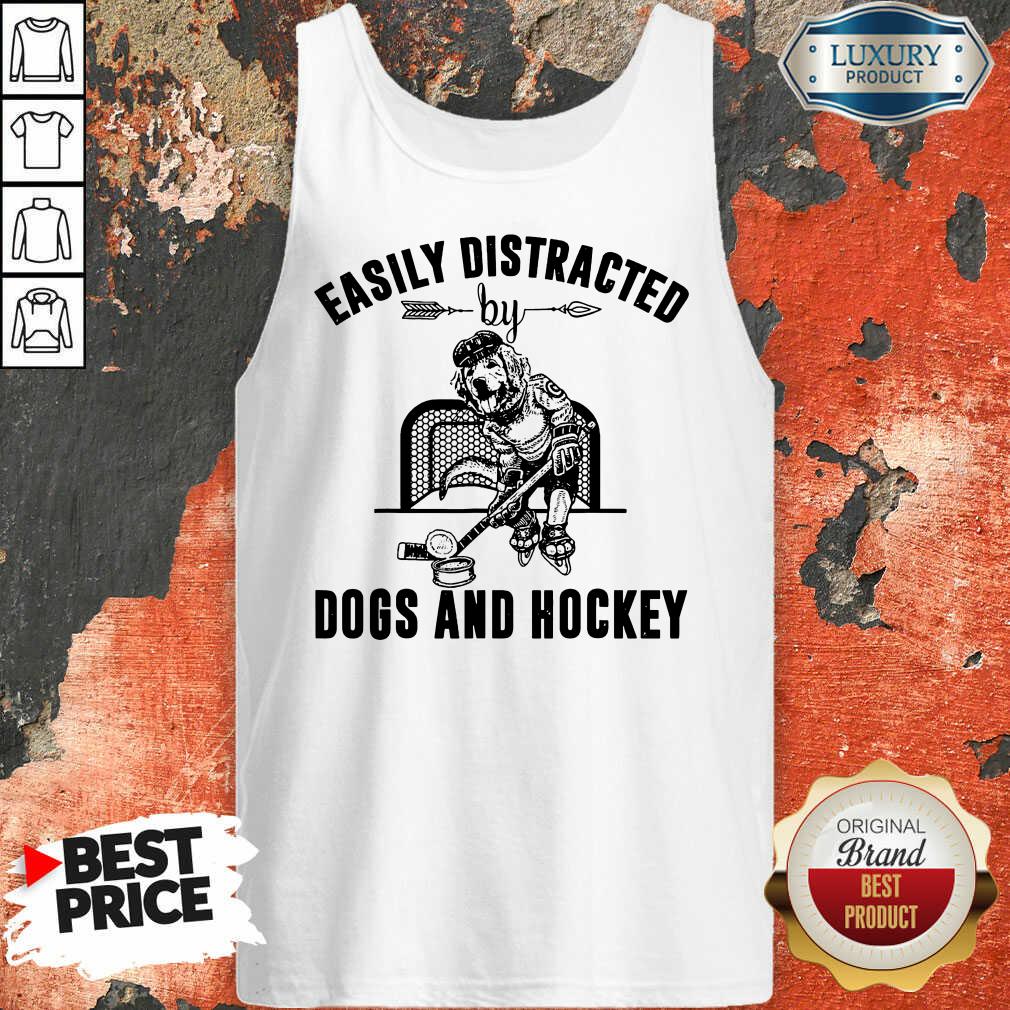 Easily Distracted Dog And Hockey Shirt
