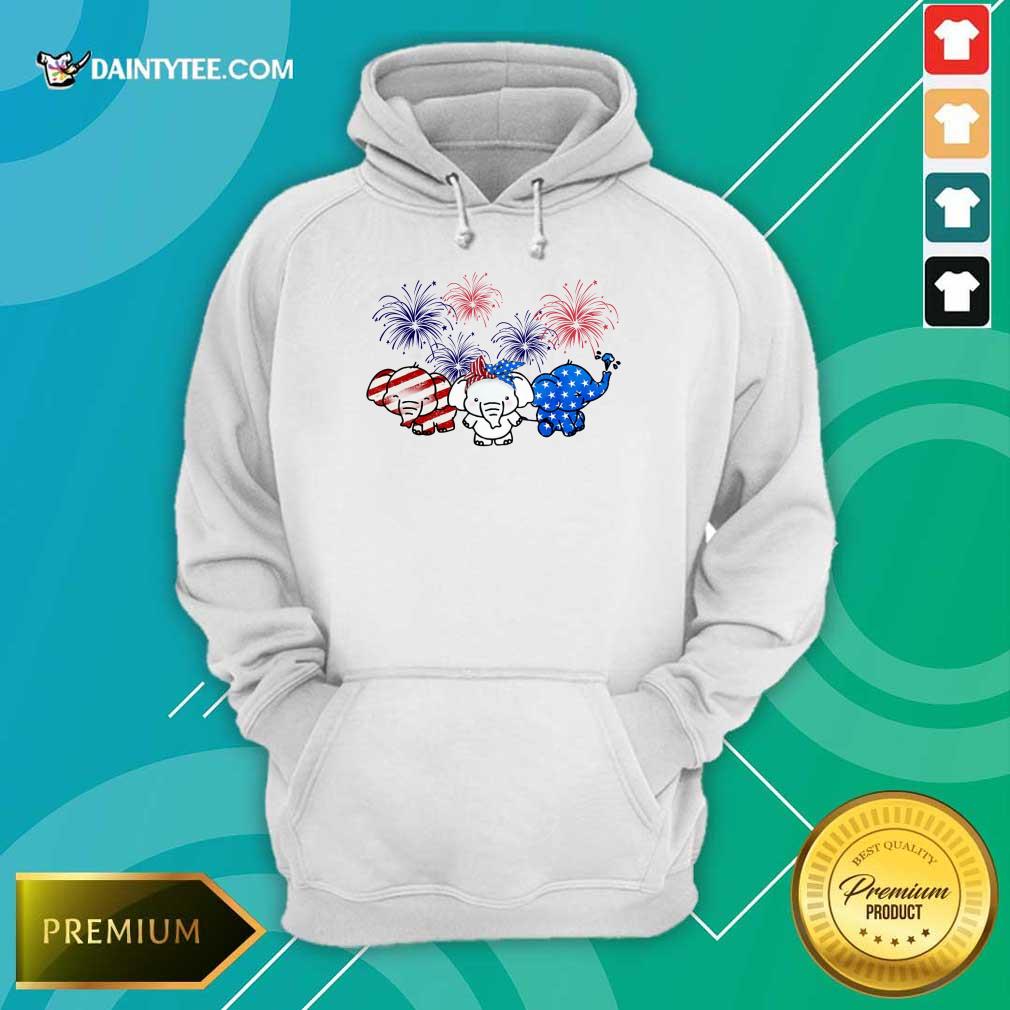 Elephants American Flag Firework Shirt