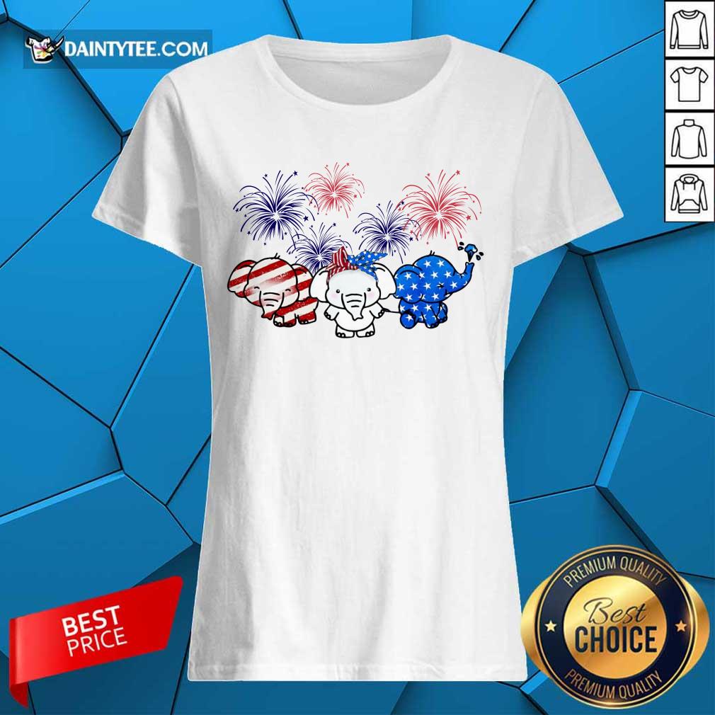 Elephants American Flag Firework Shirt