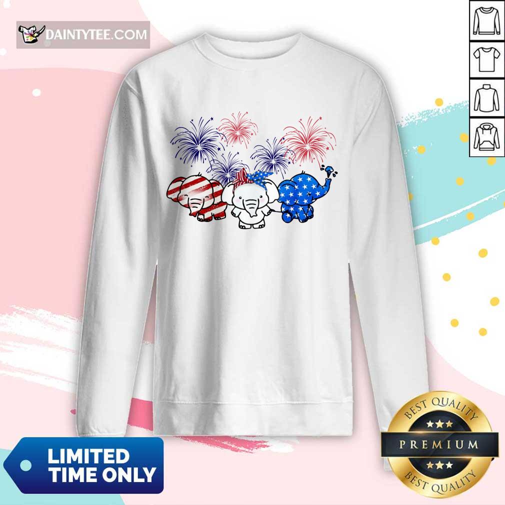 Elephants American Flag Firework Shirt