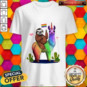 Sloth Riding Llama Lgbt Gay Lesbian Pride 2020 Shirt