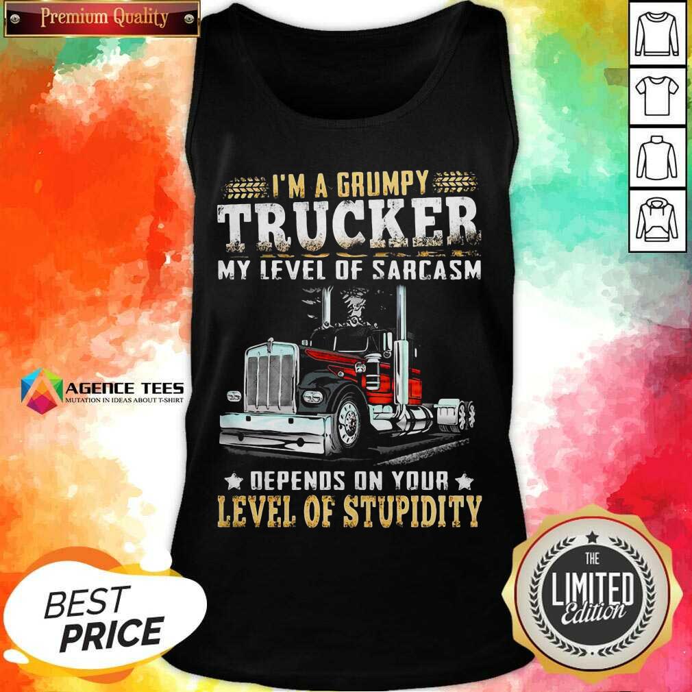 I Am A Grumpy Trucker 5 Level Of Stupidity Shirt
