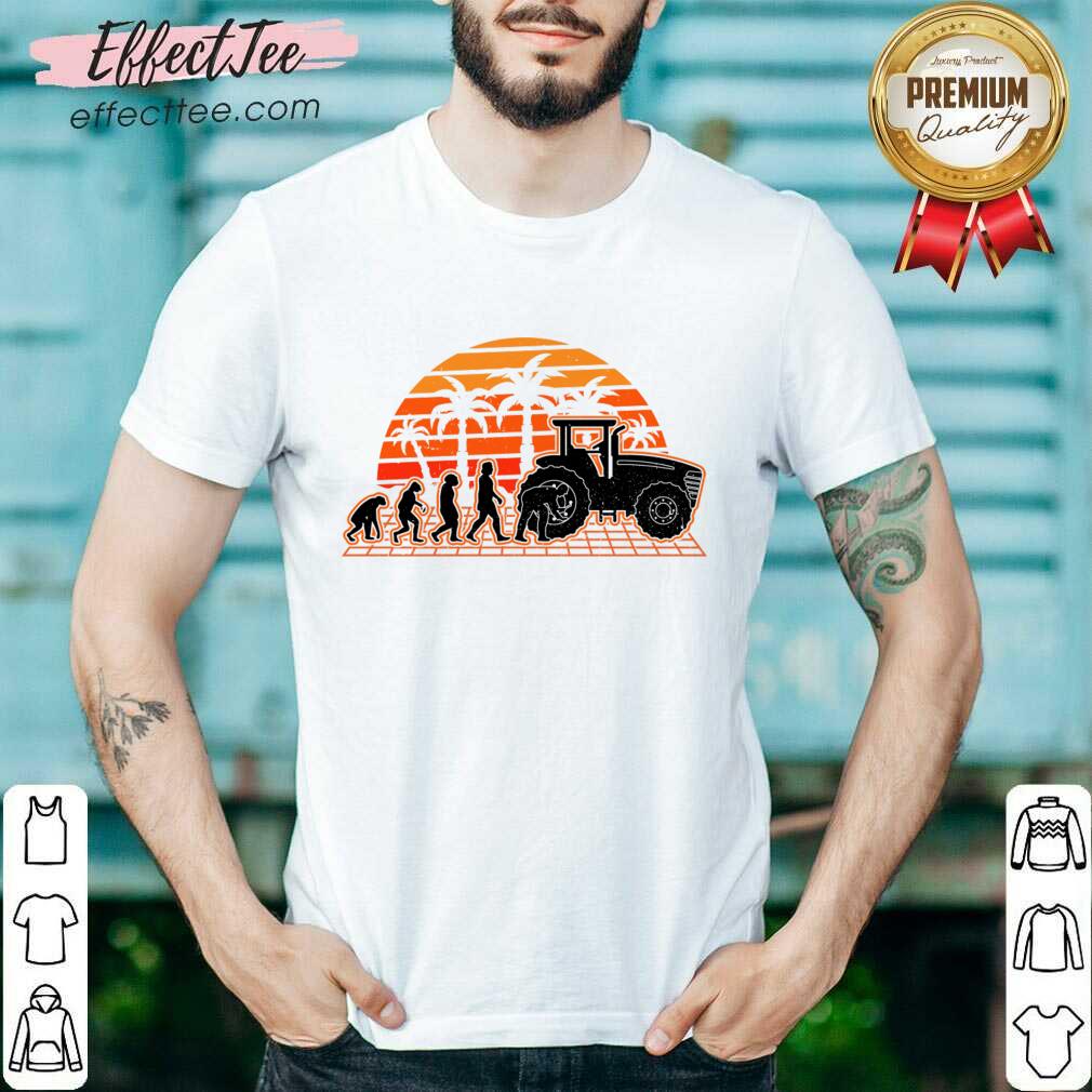 Farm Equipment Mechanic Evolution Sunset Tractor shirt