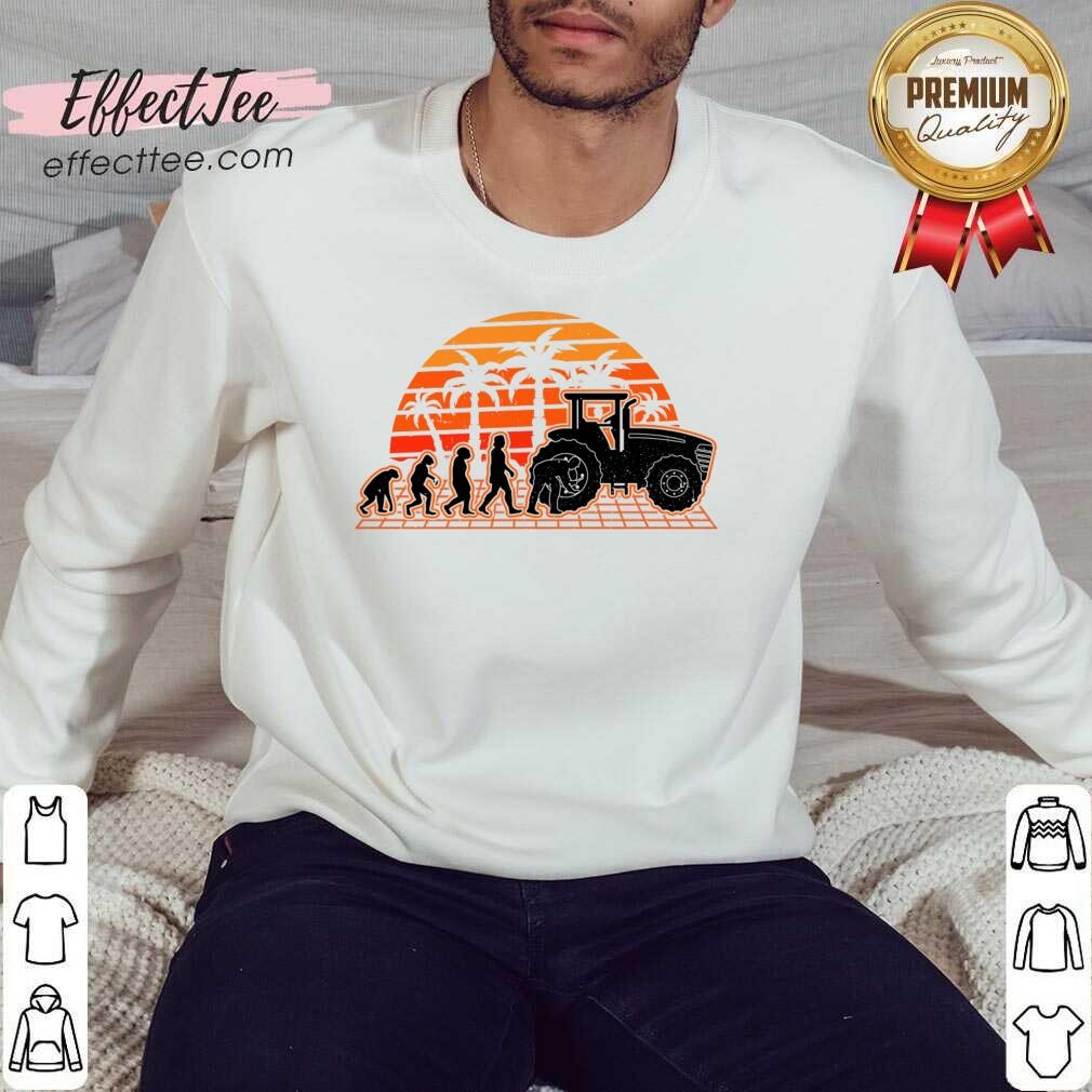 Farm Equipment Mechanic Evolution Sunset Tractor shirt