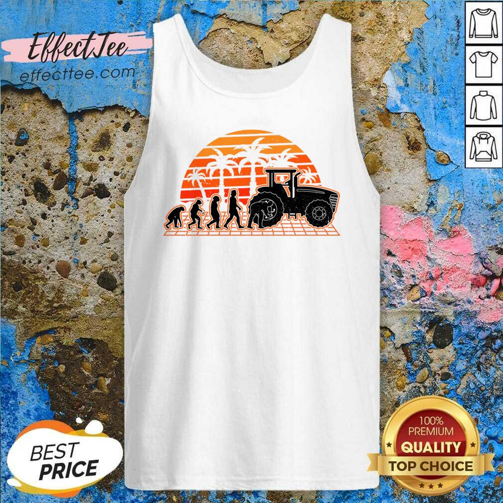 Farm Equipment Mechanic Evolution Sunset Tractor shirt
