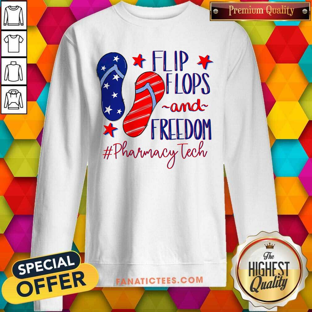 Flip Flops And Freedom Pharmacy Tech American Flag Shirt