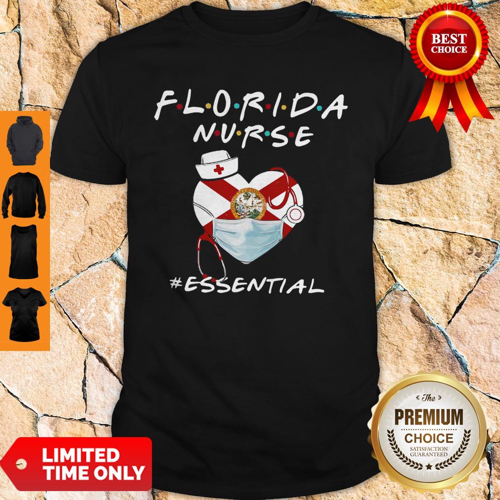 Florida Nurse Heart Stethoscope Florida Flag Essential Shirt