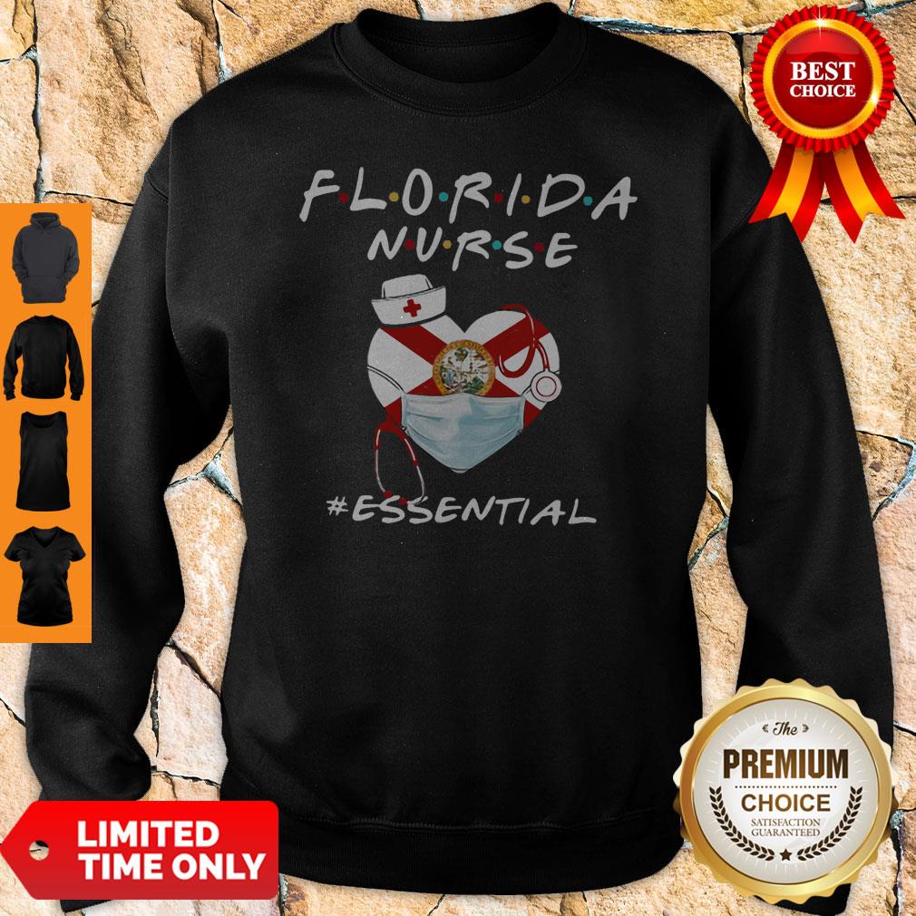 Florida Nurse Heart Stethoscope Florida Flag Essential Shirt