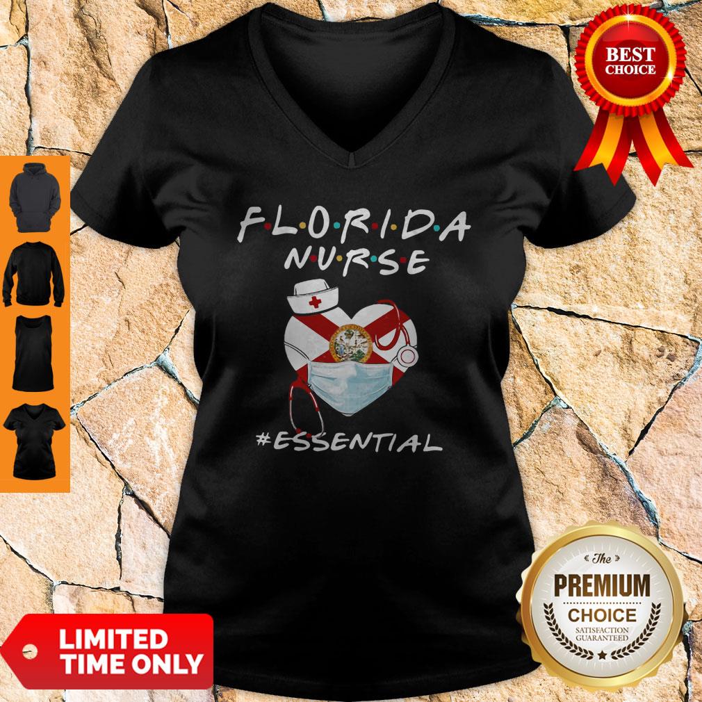 Florida Nurse Heart Stethoscope Florida Flag Essential Shirt