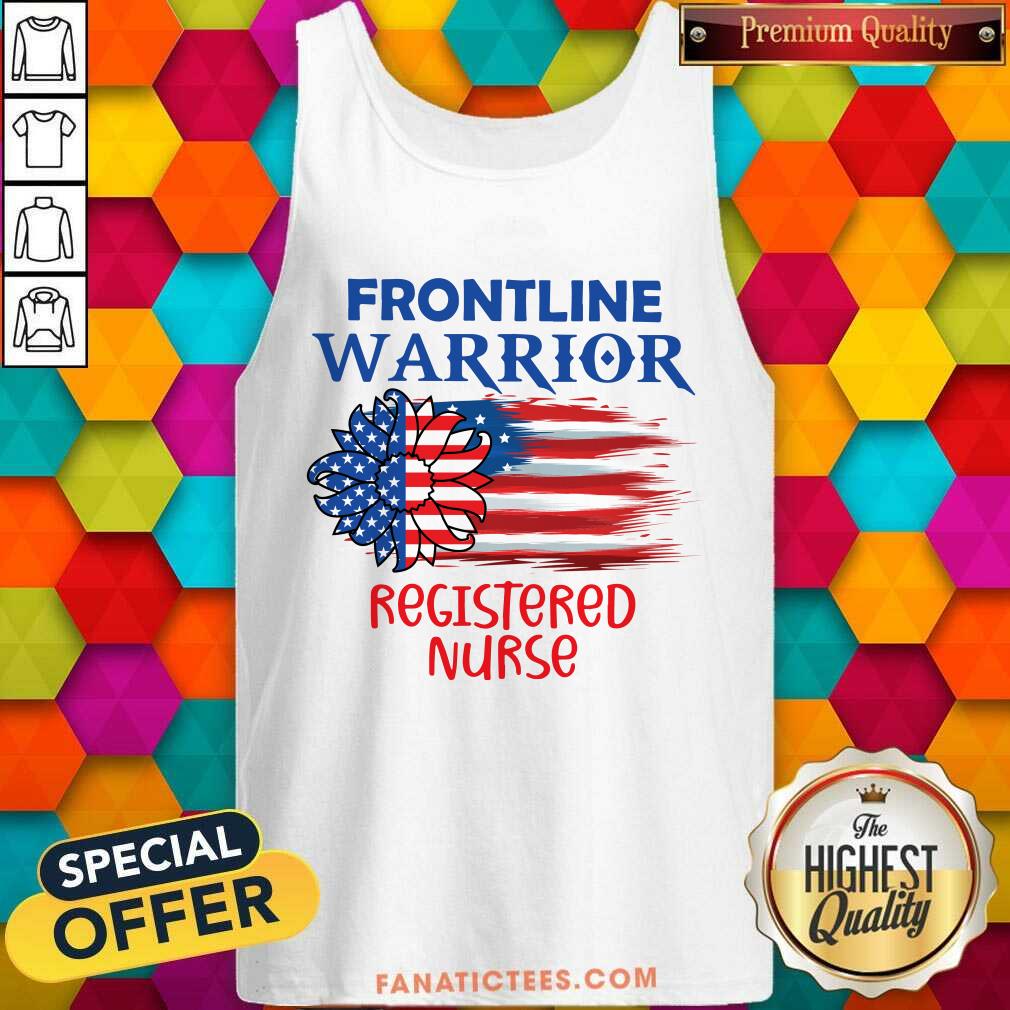 Flower Frontline Warrior Registered Nurse American Flag Shirt