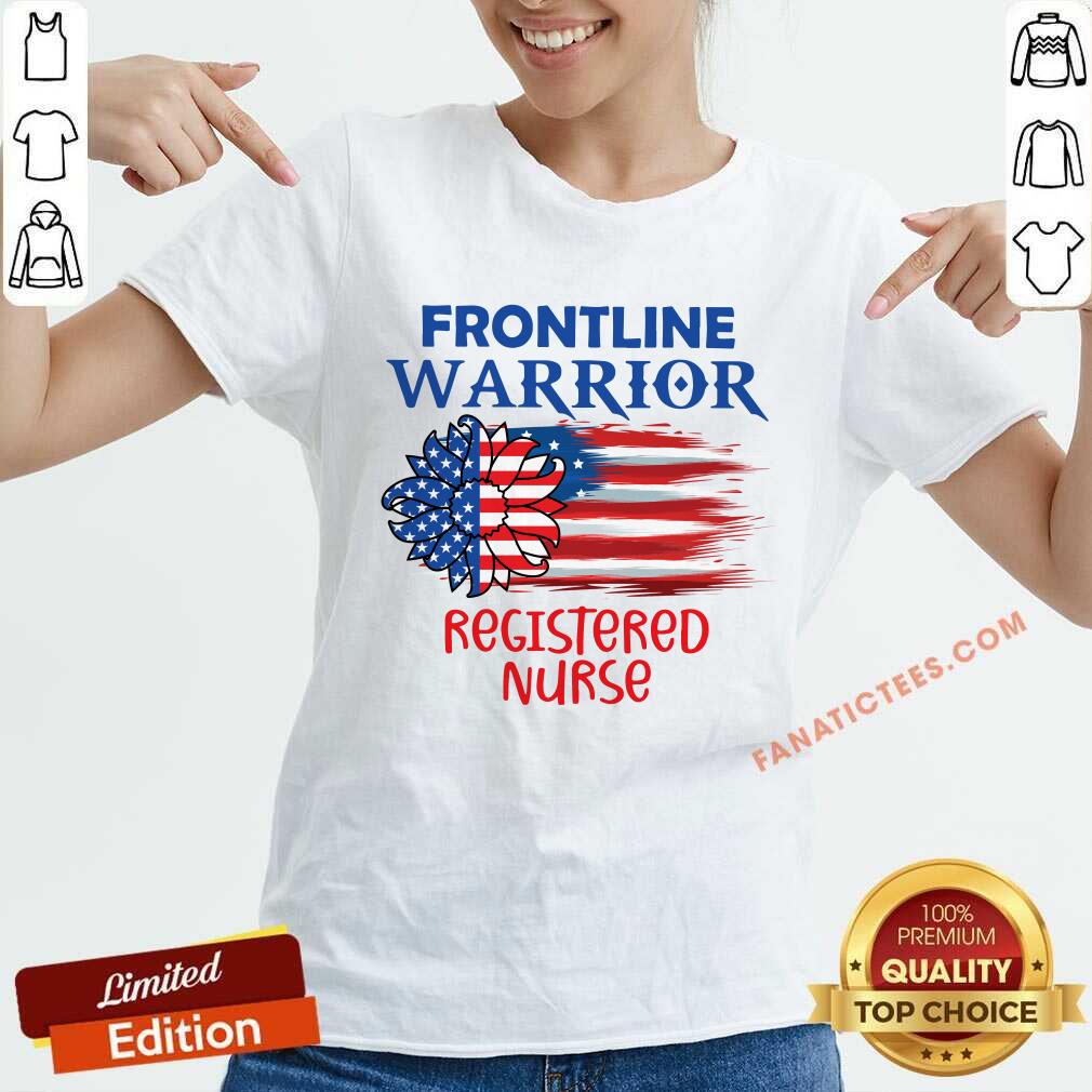 Flower Frontline Warrior Registered Nurse American Flag Shirt