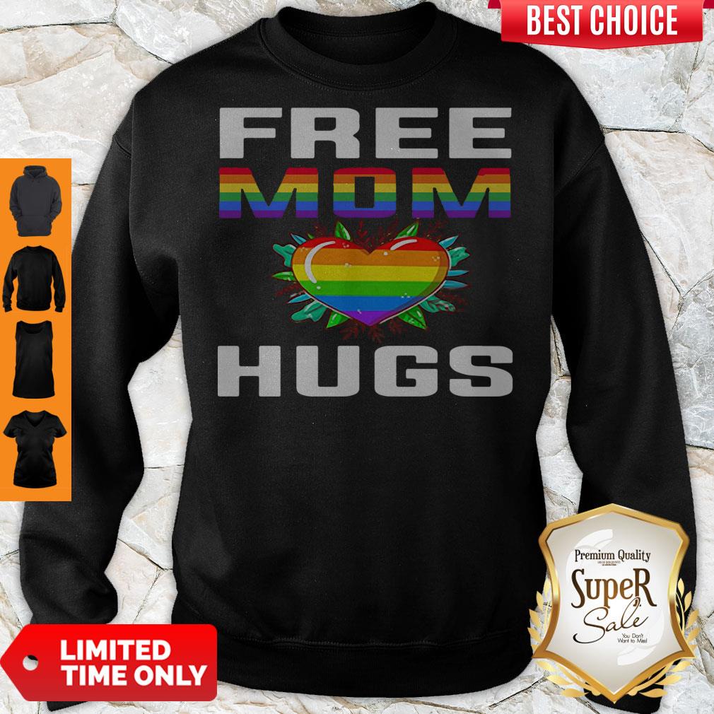 Free Mom Hugs Lgbt Pride Rainbow Heart Shirt