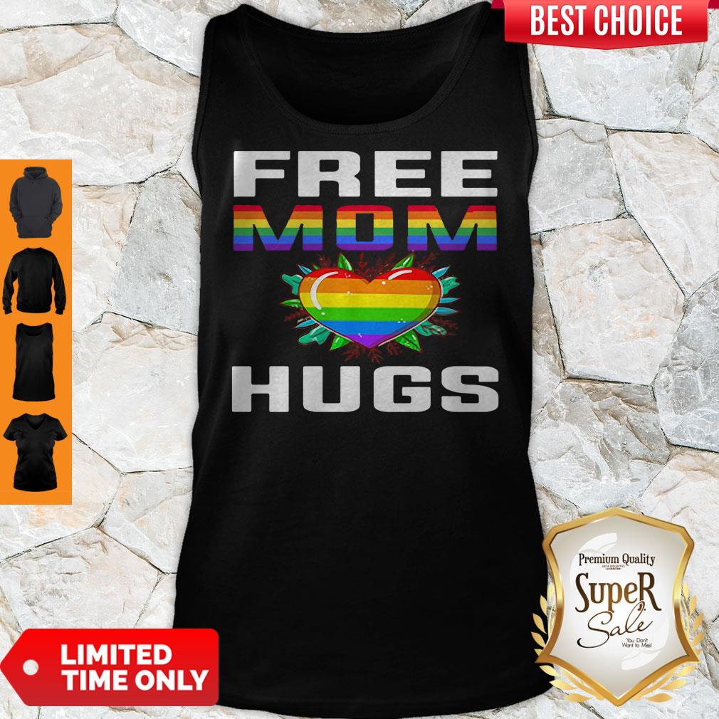 Free Mom Hugs Lgbt Pride Rainbow Heart Shirt