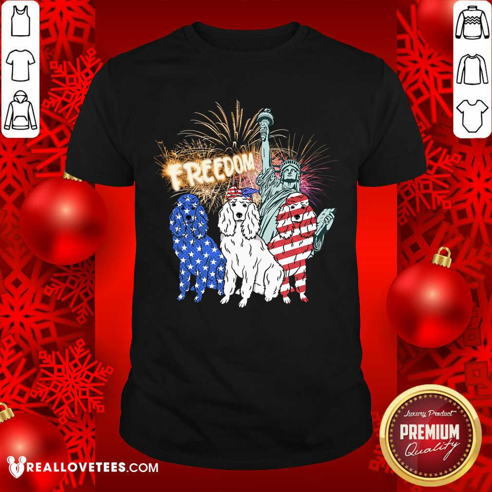 Freedom Dog Statue Of Liberty Usa Flag Shirt
