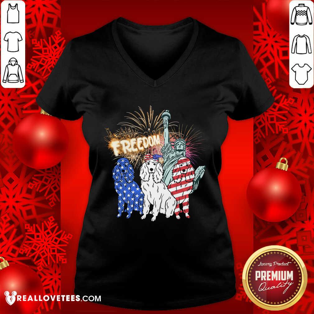 Freedom Dog Statue Of Liberty Usa Flag Shirt
