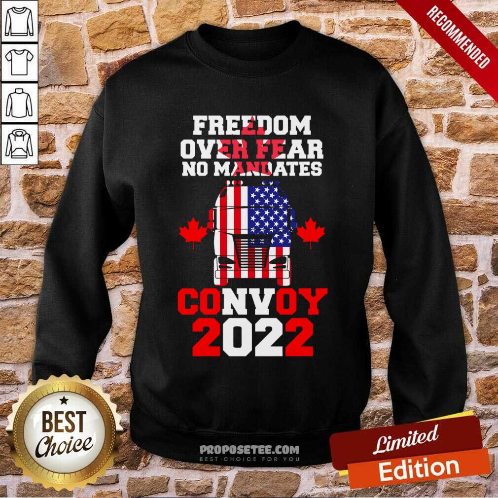 Freedom Over Fear No Mandates Convoy 2022 American Flag Shirt