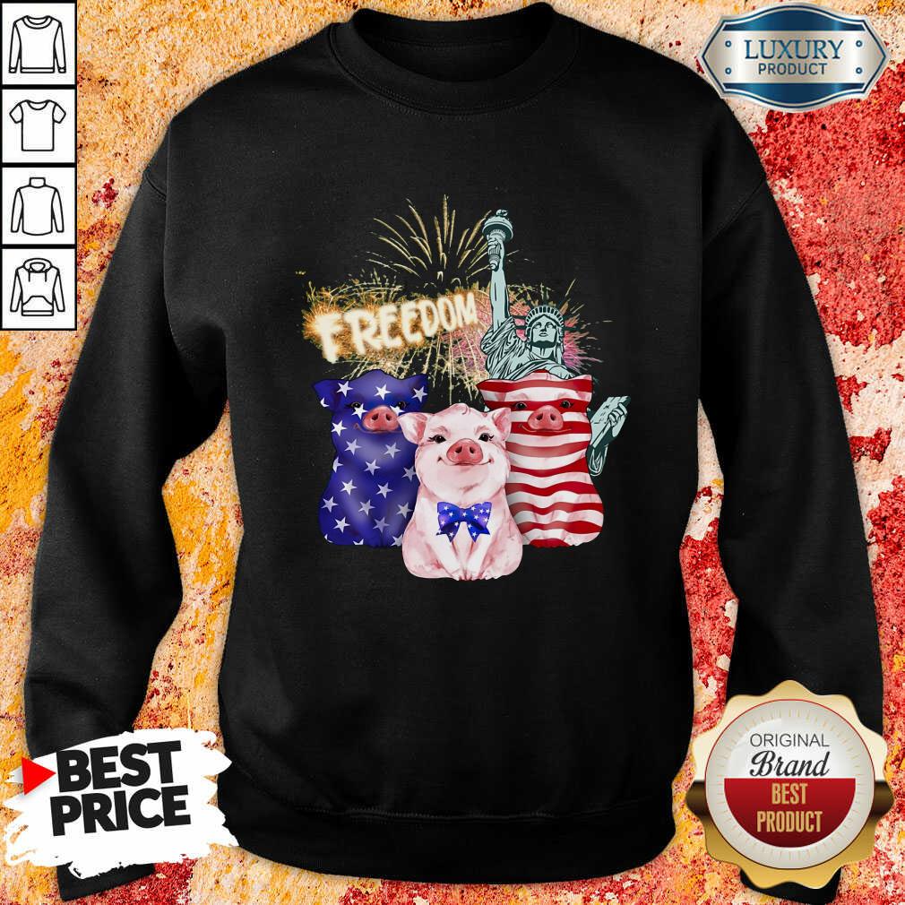 Freedom Pig Statue Of Liberty USA Flag Shirt