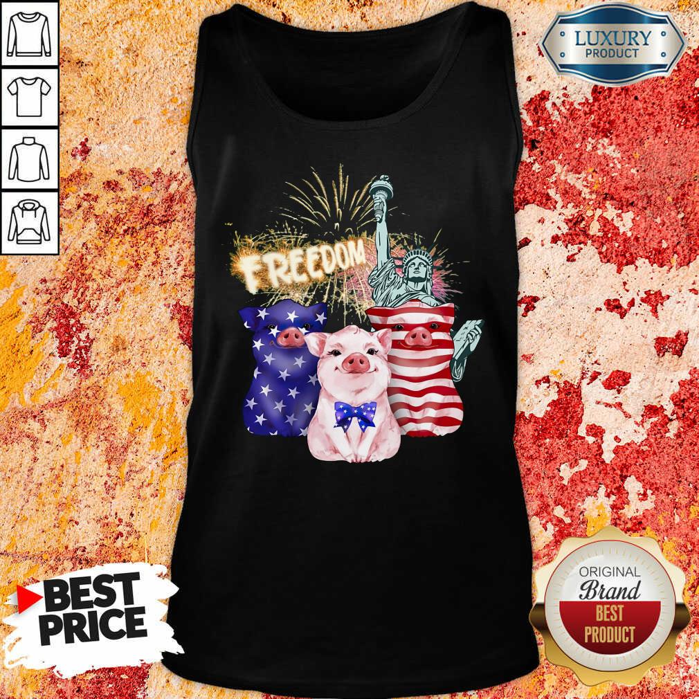 Freedom Pig Statue Of Liberty USA Flag Shirt