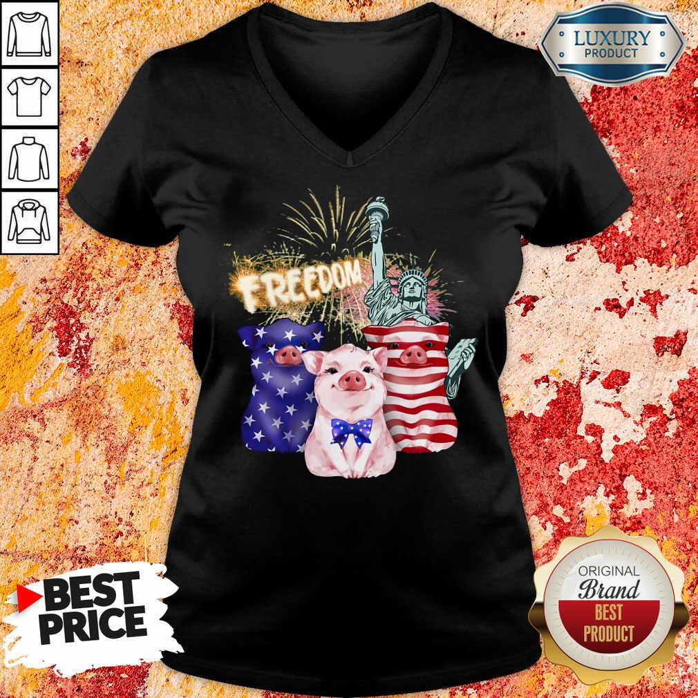 Freedom Pig Statue Of Liberty USA Flag Shirt