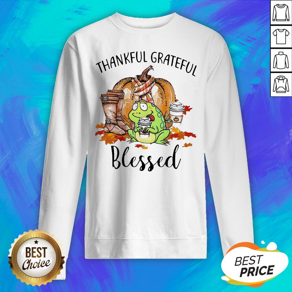 Frog Thankful Grateful Blessed Autumn Fall Shirt