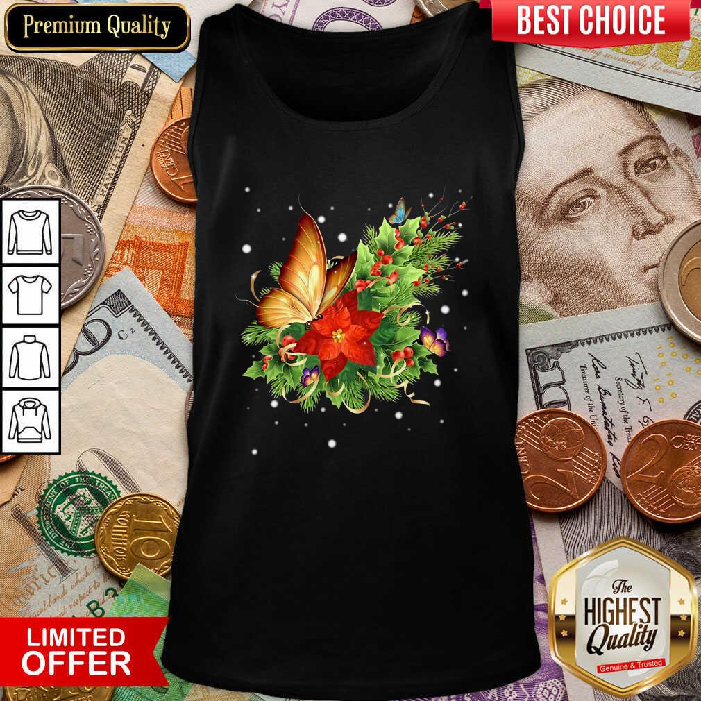 Funny Butterfly Poinsettia Shirt