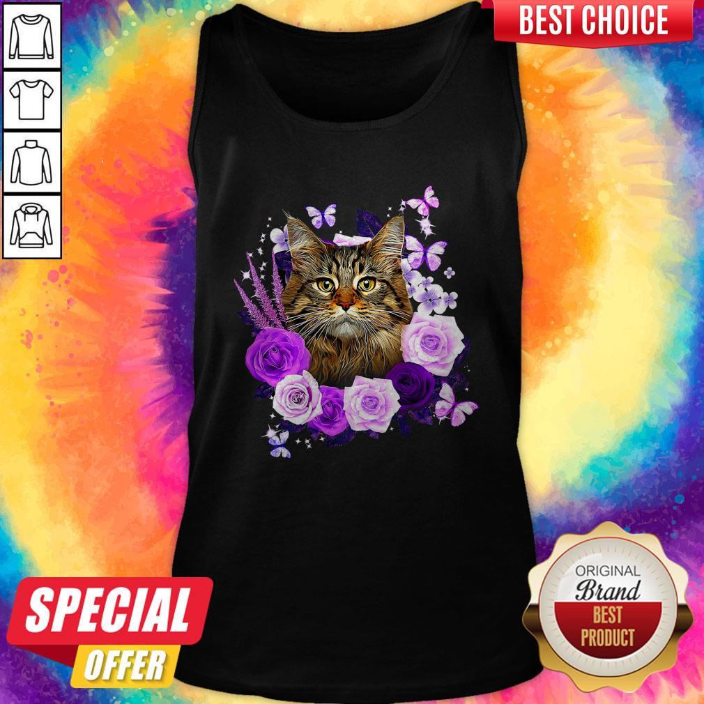 Funny Cat Likes Rose Shirt