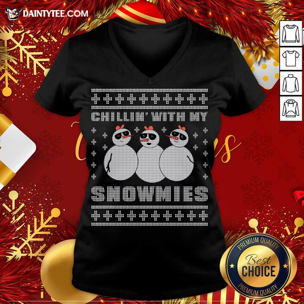 Funny Chilling With My Snowmies Christmas T-Shirt