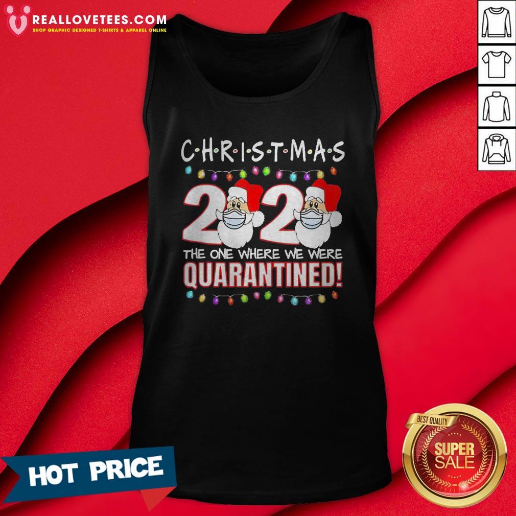 Funny Christmas 2020 Quarantine Santa Face Wearing Mask Shirt