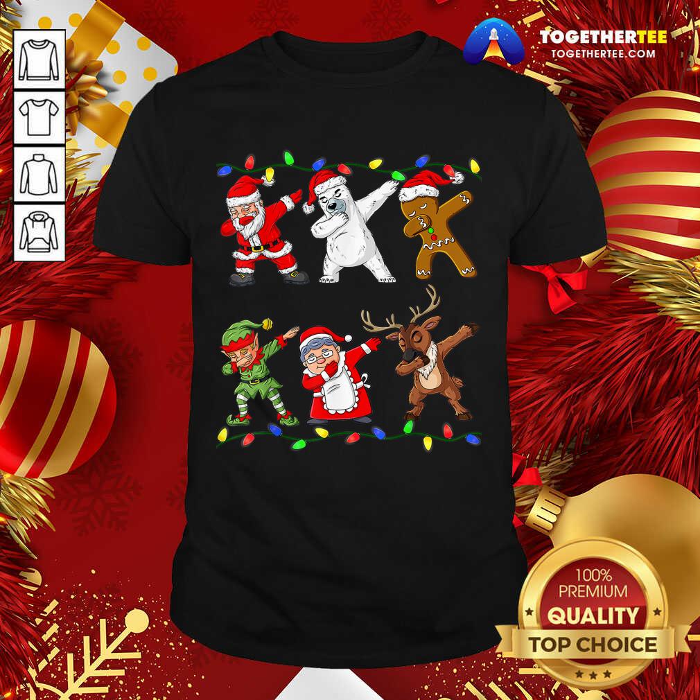 Funny Christmas Dabbing Santa Elf And Friends Boys Kids Dab Xmas T-Shirt