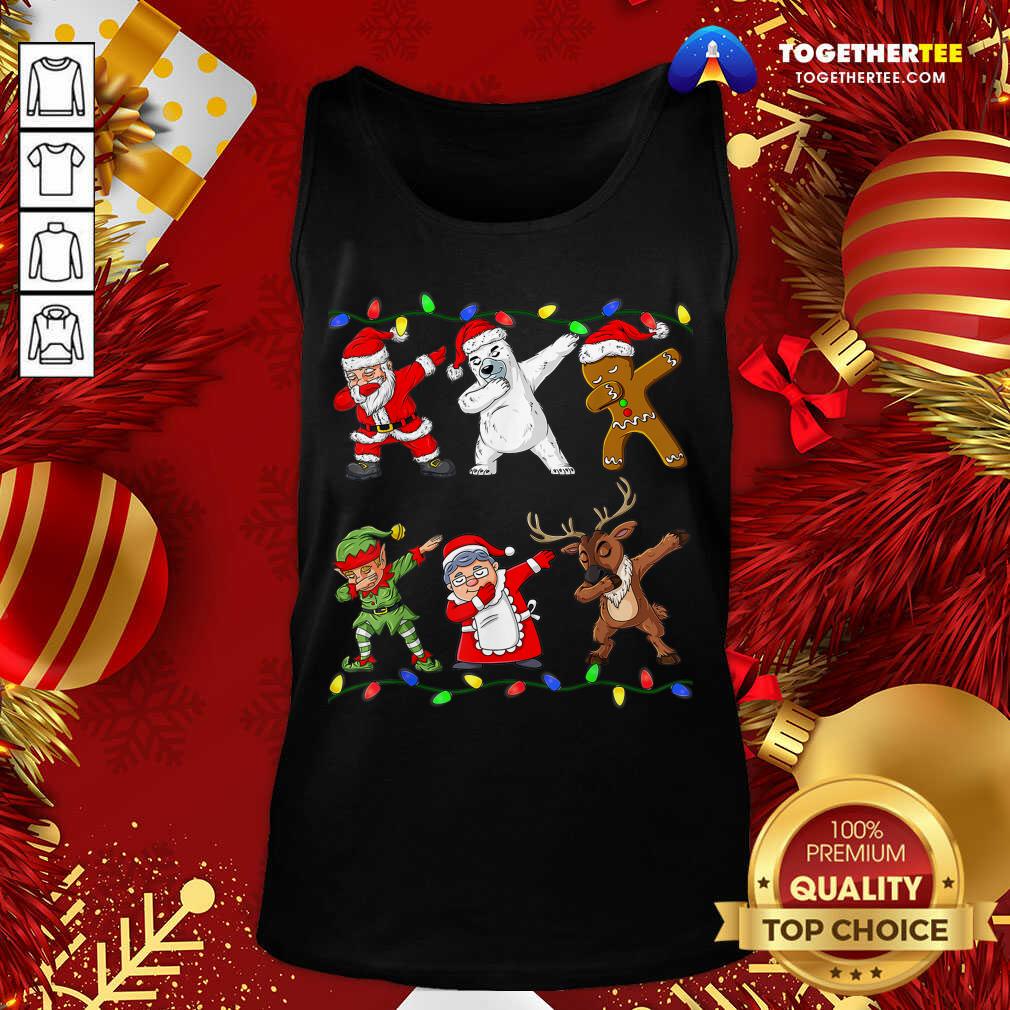 Funny Christmas Dabbing Santa Elf And Friends Boys Kids Dab Xmas T-Shirt
