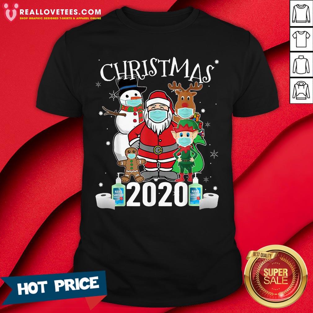 Funny Christmas Santa Claus and Friends Wearing Mask 2020 Shirt