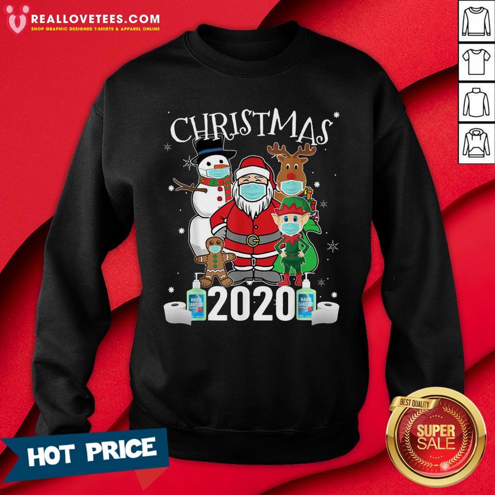 Funny Christmas Santa Claus and Friends Wearing Mask 2020 Shirt