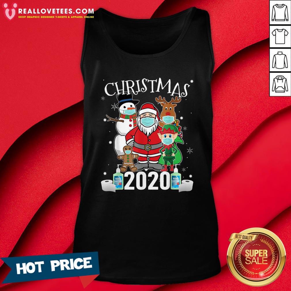 Funny Christmas Santa Claus and Friends Wearing Mask 2020 Shirt