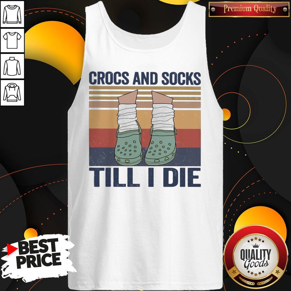 Funny Crocs And Socks Till I Die Vintage Shirt