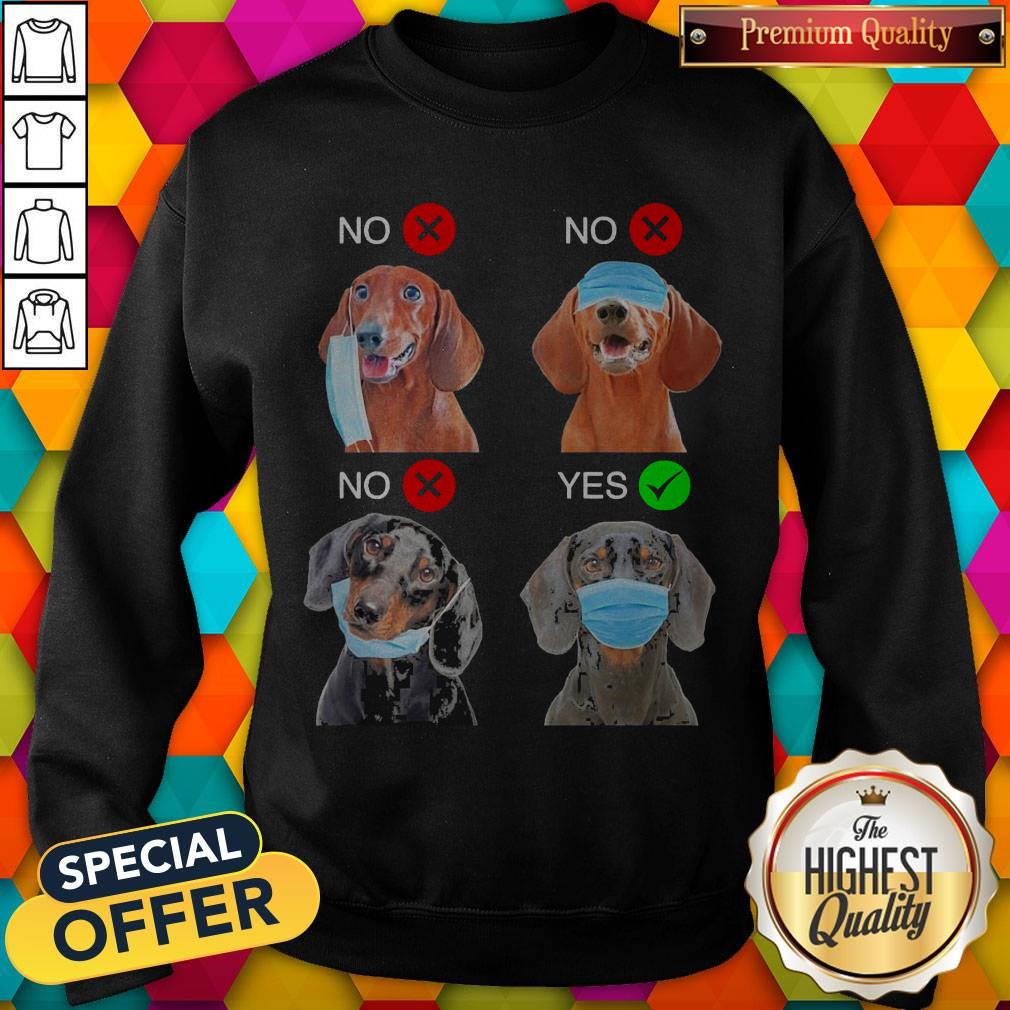 Funny Dachshund The Right Way To Wear A Mask Shirt