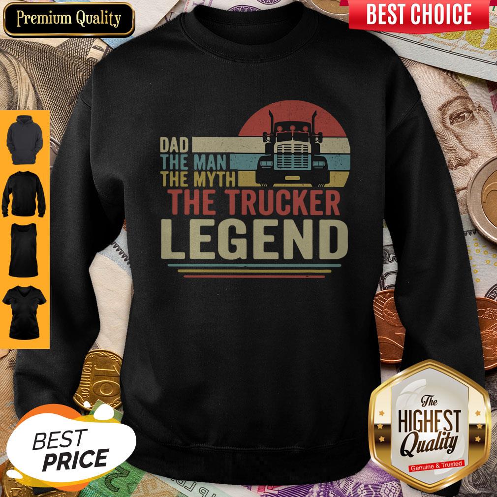 Funny Dad The Man The Myth The Trucker Legend Vintage Shirt
