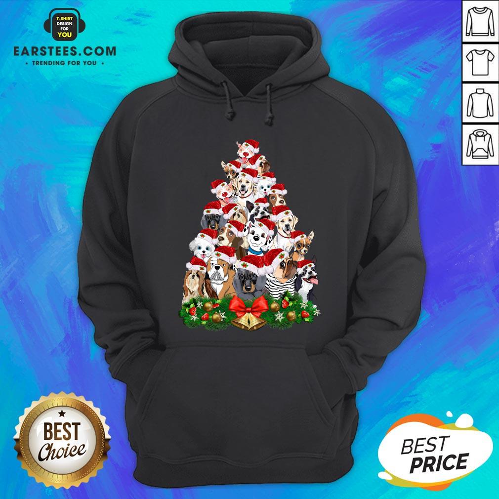 Funny Dogs Tree Merry Christmas Shirt